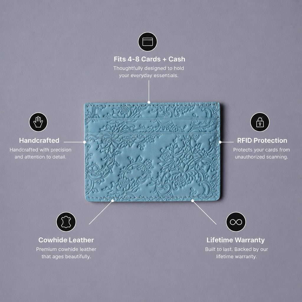 Pastel Blue Peony | Card Holder